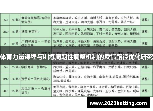 体育力量课程与训练周期性调整机制的反馈路径优化研究